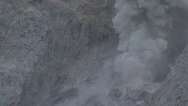 Close up of Komba volcano erupting