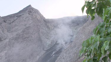 Komba volcano erupting