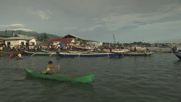 Fishing boats in a harbour