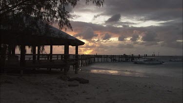 Pier on Heron Island at sunset