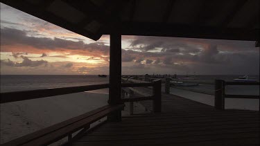 Pier on Heron Island at sunset