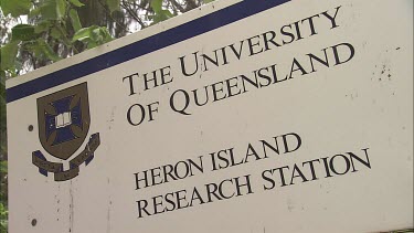 University of Queensland Research Station sign on Heron Island