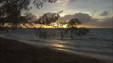 Empty beach. Waves passing on the beach
