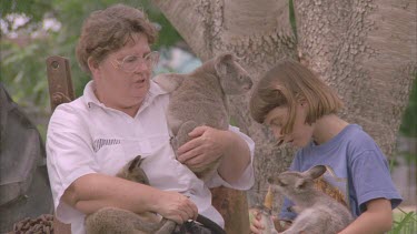 Carers looking after marsupials
