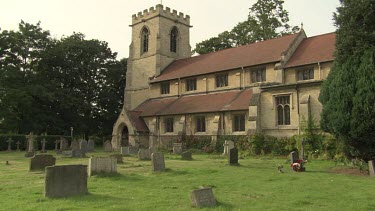 Stone church and a small cemetery