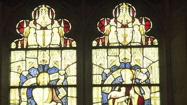 Stained glass windows in a church