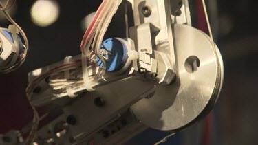 Close up of a robotic mechanism