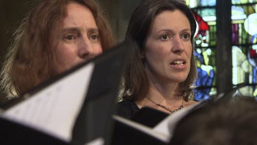 Choir singing in a church