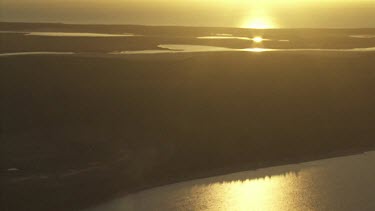 Golden sunrise over the ocean coast