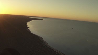 Golden sunrise over the ocean coast
