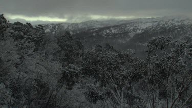 Snowy mountain landscape