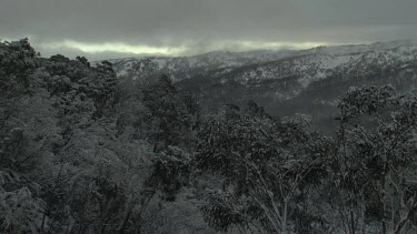 Snowy mountain landscape