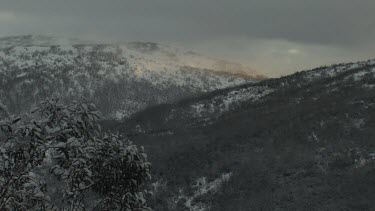 Snowy mountain landscape