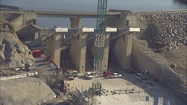 Large reservoir behind a dam