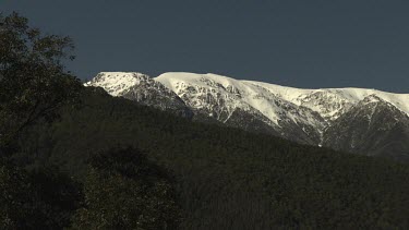 Snow-capped mountain peaks