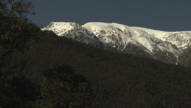 Snow-capped mountain peaks