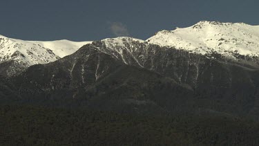 Snow-capped mountain peaks