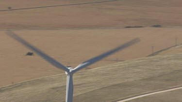 Close up of a wind turbine