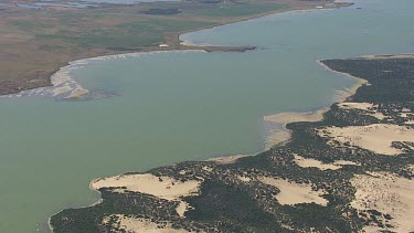 Channel between sandy shores in Coorong National Park
