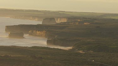 Misty cliffs behind the 12 Apostles at the Great Australian Bight