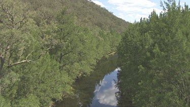 River winding through Blue Mountains
