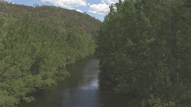 River winding through Blue Mountains