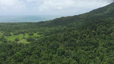 Aerial view of forested mountains in Daintree National Park