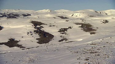 Snow-covered mountain range in Australia