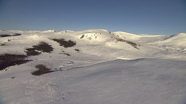 Snow-covered mountain range in Australia