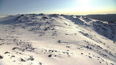 Snow-covered mountain range in Australia