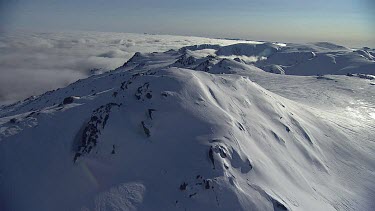 Snow-covered mountain range in Australia