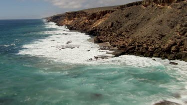 Aerial View of Western Australia Coastline - Ocean Waves crashing against the rocks