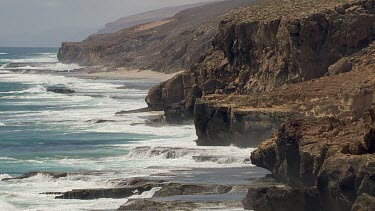 Aerial View of Western Australia Coastline - Ocean Waves crashing against the rocks