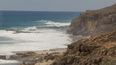 Aerial View of Western Australia Coastline - Ocean Waves crashing against the rocks