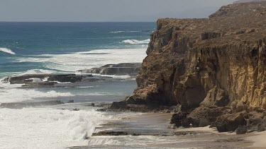 Aerial View of Western Australia Coastline - Ocean Waves crashing against the rocks