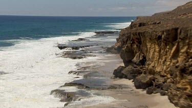 Aerial View of Western Australia Coastline - Ocean Waves crashing against the rocks