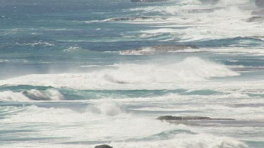 Aerial View of Western Australia Coastline - Ocean Waves crashing against the rocks