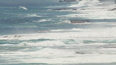 Aerial View of Western Australia Coastline - Ocean Waves crashing against the rocks