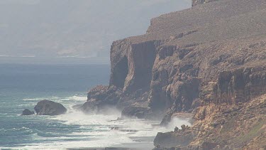 Aerial View of Western Australia Coastline - Ocean Waves crashing against the rocks