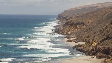 Aerial View of Western Australia Coastline - Ocean Waves crashing against the rocks