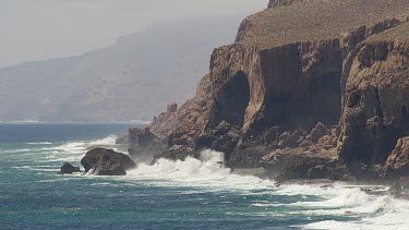 Aerial View of Western Australia Coastline - Ocean Waves crashing against the rocks