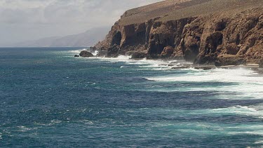 Aerial View of Western Australia Coastline - Ocean Waves crashing against the rocks