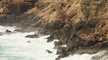 Aerial View of Western Australia Coastline - Ocean Waves crashing against the rocks