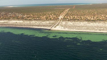 Aerial View of Shark Bay - Fence along the shore