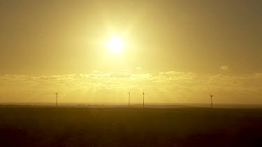 Aerial View of Wind and Diesel Powered Turbine