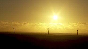 Aerial View of Wind and Diesel Powered Turbine