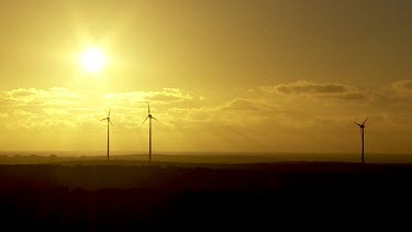 Aerial View of Wind and Diesel Powered Turbine