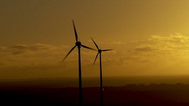 Aerial View of Wind and Diesel Powered Turbine