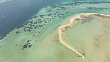 Aerial View of Shark Bay - Algae on the sea bed and coastline