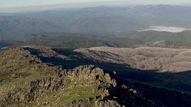 Aerial of Kosciuszko National Park Landcape